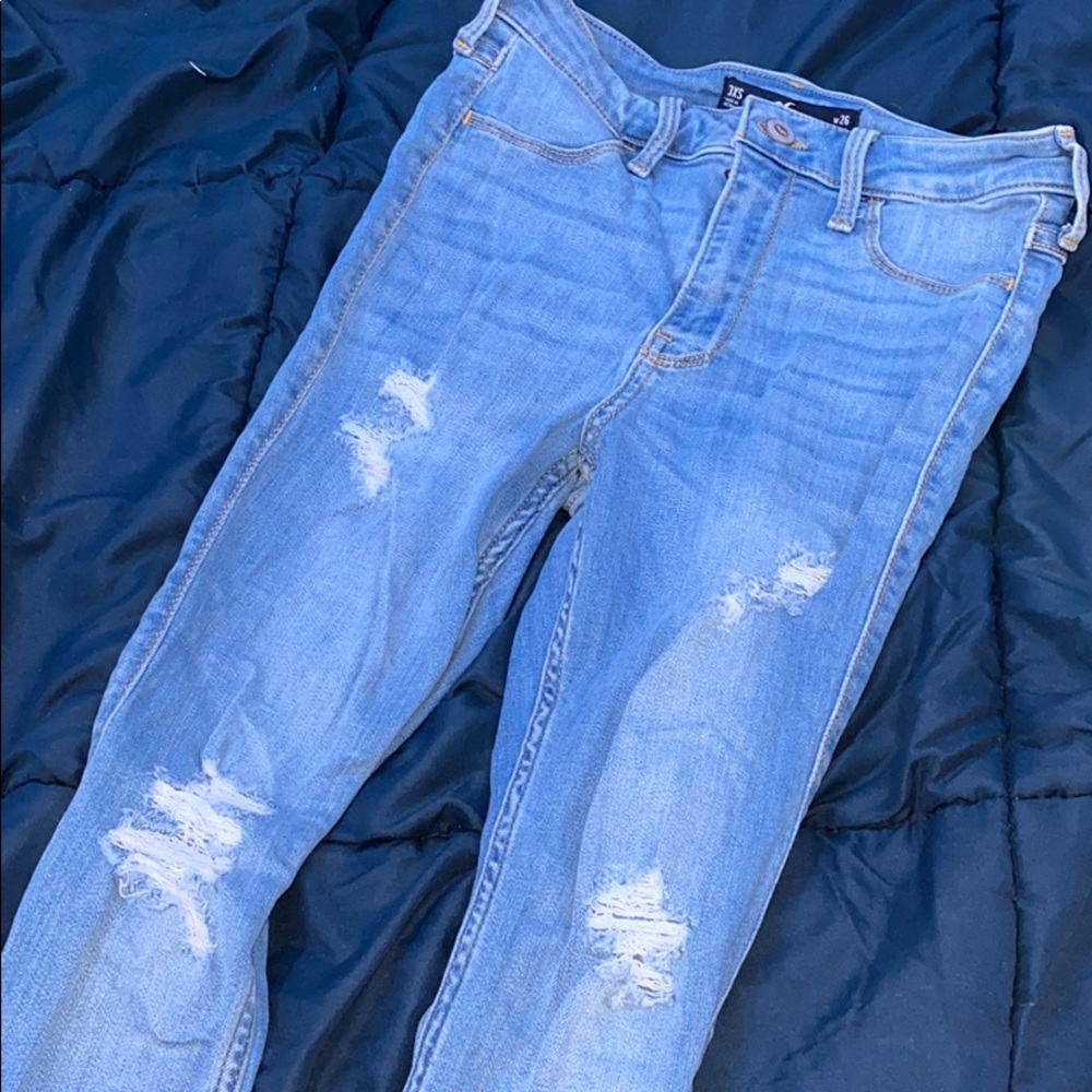 Hollister Ripped Blue Jean Leggings Size 3XS